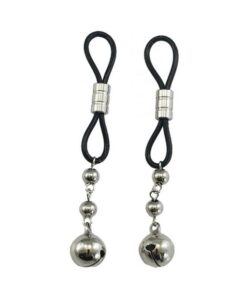 Bijoux De Nip Nipple Halos W/silver Bells - Black