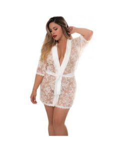 Lace Robe W/matching G-string Ivory 2x/3x