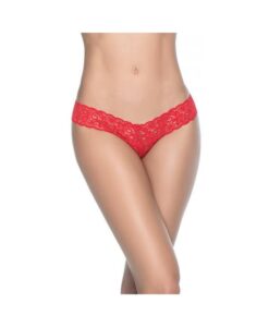 Patterned Lace Thong Red Xl