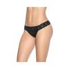 Lace Trim Thong Black Lg