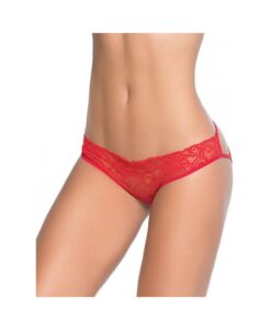 Lace Panty W/back Cage Red Xl