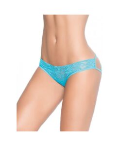 Lace Panty W/back Cage Turquoise Md