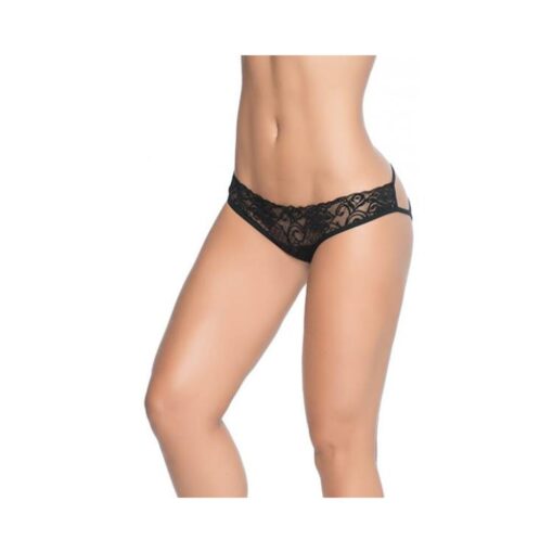 Lace Panty W/back Cage Black Xl