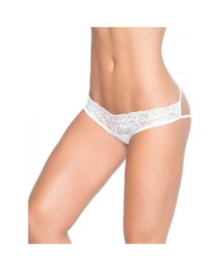 Lace Panty W/back Cage White Lg