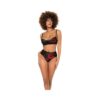Underwire Bra Top & High Waisted Bottom Black L/xl