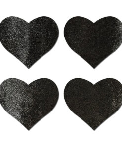 Pastease Petite Hearts Black 4pk
