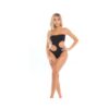 Pink Lipstick Fatale Cutout Bodysuit Black O/s