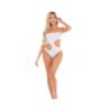 Pink Lipstick Fatale Cutout Bodysuit White O/s