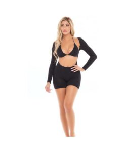 Pink Lipstick Knock Out 2 Pc Play Suit Black O/s