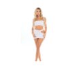 Pink Lipstick Femme Seamless Bandeau & Skirt Whtie O/s