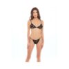 Rene Rofe Treasure Trove Peek A Boo Bra & G-string Black M/l