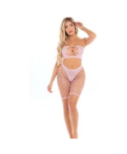 Pink Lipstick Empress Biker Short & Bandeau Top Pink O/s