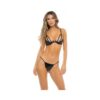 Rene Rofe Vinyl Vibes Cage Bra & G-string Black S/m