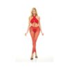 Pink Lipstick Gives You Hell Halter Bra, Pantyhose & G-string Red O/s