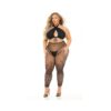 Pink Lipstick Gives You Hell Halter Bra, Pantyhose & G-string Black Qn