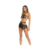 Rene Rofe Rassel Tassle Bra, Skirt & G-string Black M/l