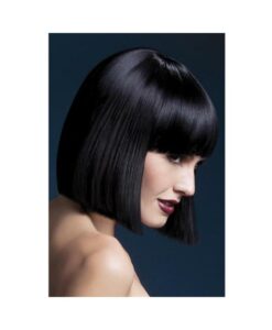 Smiffy Fever Wig Lola Black Blunt Cut Bob 12 inches Long