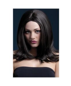 Smiffys Fever Wig Sophia 17 inches Center Part Brown