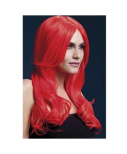 Smiffy Fever Wig Khloe Red 26 inches Long Wave Center Part
