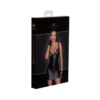 Noir Handmade Powerwetlook Mini Dress With Lace Chest And 2-way Zipper Xl