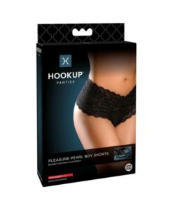 Hookup Pleasure Pearl Boy Shorts Black Fits Size S-l