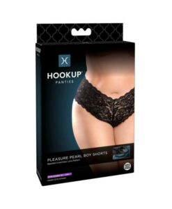 Hookup Pleasure Pearl Boy Shorts Black Fits Size Xl-xxl