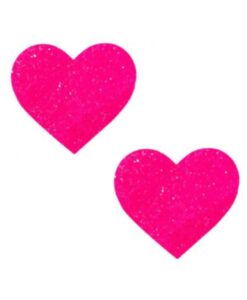 Neva Nude Pasty Super Sparkle Watermelly Pink Blacklight Glitter I Heart U