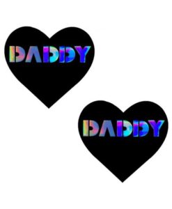 Neva Nude Pasty Daddy Heart Vinyl Black