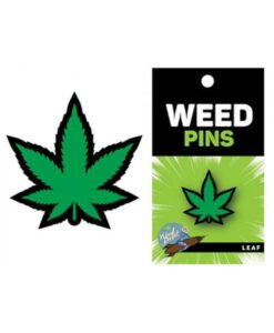 Weed Pin Green Marijuana Leaf