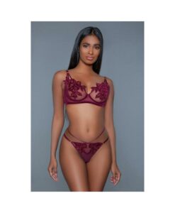 Bewicked Evangeline Set Burgundy L/xl