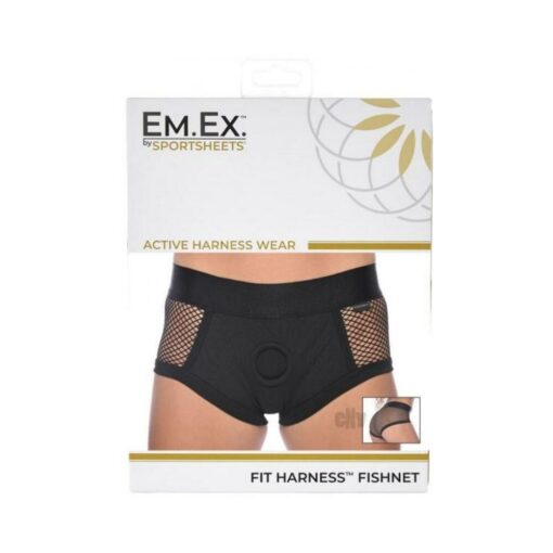 Em Ex Fit Harness Fishnet Sm Black