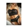 Vixen Perfect Match Scalloped Lace Bandeau Top And Matching Panty Os Black