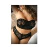 Vixen Perfect Match Scalloped Lace Bandeau Top And Matching Panty Qs Black
