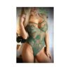 Vixen Green With Envy Strappy Stretch Lace Teddy Os Evergreen