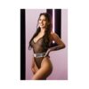 Vibes Fuck Off Cheeky Mesh Playsuit M/l Black