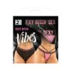 Vibes Sexy Bitch Buddy Pack 2 Pc. Cheeky Lace Panty & Strappy Thong L/xl Black/pink