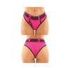 Vibes Pussy Power Buddy Pack 2 Pc. Micro Boyfriend Brief & Lace Thong L/xl Black/pink
