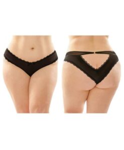 Dahlia Cheeky Hipster Panty With Lace Trim And Keyhole Cutout 6-pack Q/s Black