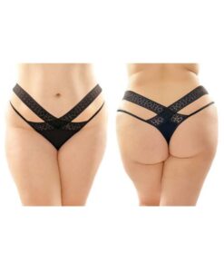 Daphne Microfiber Brazilian-cut Panty With Criss-cross Lace Waistband 6-pack Q/s Black