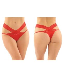 Daphne Microfiber Brazilian-cut Panty With Criss-cross Lace Waistband 6-pack L/xl Red
