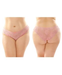 Poppy Crotchless Floral Lace Panty 6-pack Q/s Pink