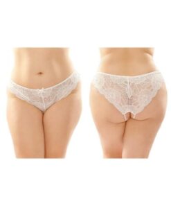Poppy Crotchless Floral Lace Panty 6-pack Q/s White