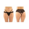 Posey Strappy Lace And Microfiber Crotchless Panty 6-pack S/m Black