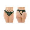 Kalina Strappy Microfiber And Lace Thong With Back Cutout 6-pack Q/s Green