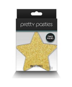 Pretty Pasties Glitter Stars Black/gold 2 Pair