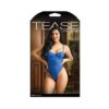 Tease Abby Bodysuit With Structured Elastic Detail, Thong-cut Back And Snap Closure Cobalt Blue L/xl