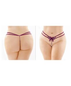 Zinnia Sequin Butterfly Strappy Pearl G-string Purple Queen