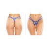 Aster Crotchless Strappy Flower Pearl Thong Royal S/m