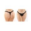 Flora Ruffled Lace Crotchless Pearl Thong Black Queen