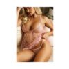 Vixen Embroidered Babydoll & G-string Light Pink O/s